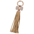 Promotional Gift crystal Cute butterfly Tassel Keyrings For Women Bag charm